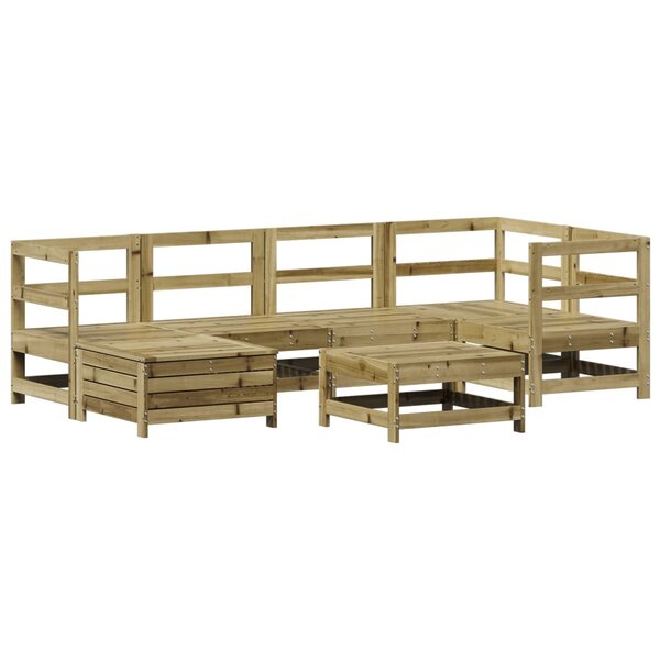 vidaXL Salon de jardin 7 Pièces bois de pin imprégné