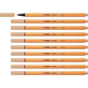 Feutre à pointe fine point 88 rose nude x 10 stabilo