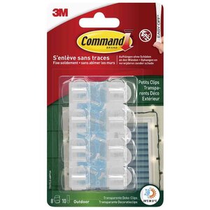 Pack 8 Clip pour câbles extérieur taille Small transparent COMMAND