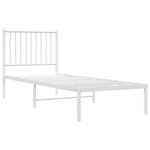 vidaXL Cadre de lit métal sans matelas avec tête de lit blanc 75x190cm