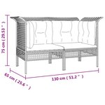 vidaXL Salon de jardin 6 Pièces avec coussins Gris Résine tressée