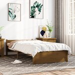vidaXL Cadre de lit Marron miel Bois massif 90x190 cm Simple