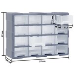 vidaXL Organisateur multi-tiroirs avec 16 tiroirs centraux 52x16x37 cm