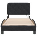 vidaXL Cadre de lit avec lumières LED noir 90x200 cm velours