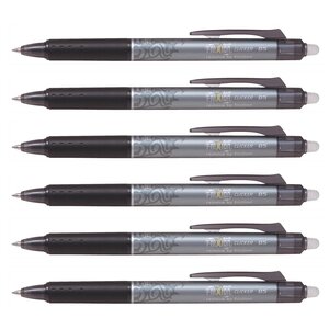 Stylo roller rétractable Frixion Ball Clicker 0 50 mm Noir x 6 PILOT