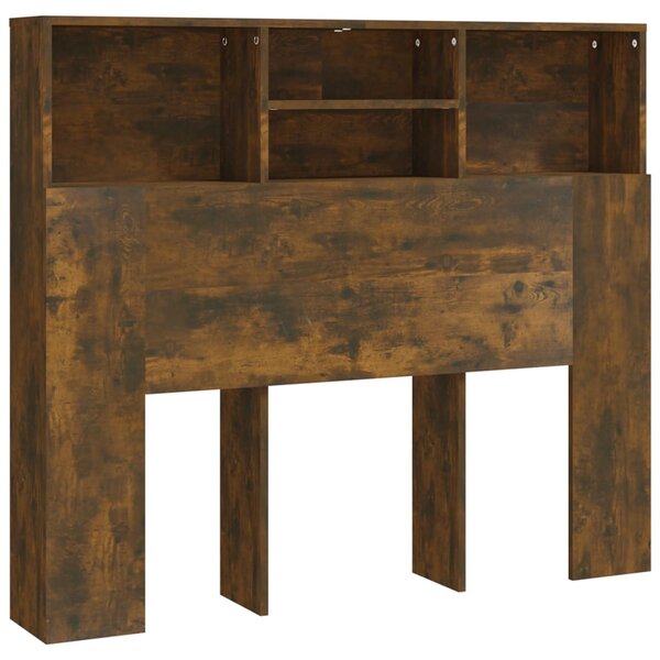 vidaXL Armoire de tête de lit Chêne fumé 120x19x103 5 cm