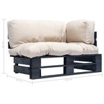 vidaXL Canapé de jardin palette avec coussins sable Pinède