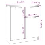 vidaXL Buffet Blanc 60x30x70 cm Bois d'ingénierie