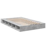 vidaXL Cadre de lit gris béton 135x190 cm bois d'ingénierie