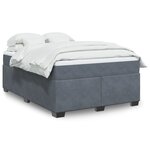 vidaXL Sommier à lattes de lit et matelas Gris foncé 160x200cm Velours