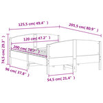 vidaXL Cadre de lit sans matelas cire marron 120x200cm bois pin massif