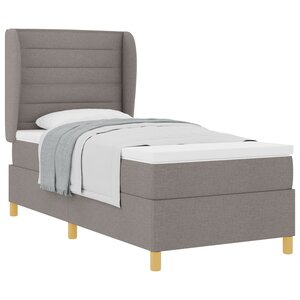 Lit Box Spring vidaXL avec Matelas Taupe 90x190 cm Tissu