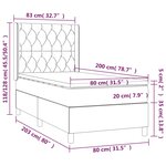 vidaXL Sommier à lattes de lit matelas LED Gris clair 80x200cm Tissu