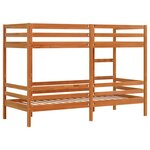 vidaXL Lit superposé cire marron 75x190 cm bois de pin massif