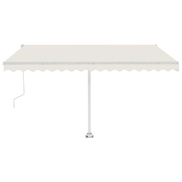 vidaXL Auvent automatique avec capteur de vent et LED 450x350 cm Crème