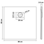 vidaXL Receveur de douche SMC Gris 80x80 cm