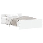 vidaXL Cadre de lit avec tête de lit/pied de lit blanc 120x190 cm