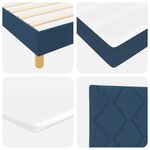 Lit à ressorts vidaXL avec matelas bleu 90x190 cm tissu