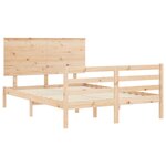 vidaXL Cadre de lit avec tête de lit 120x200 cm bois massif