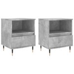vidaXL Tables de chevet 2 Pièces gris béton 40x35x50 cm bois d’ingénierie