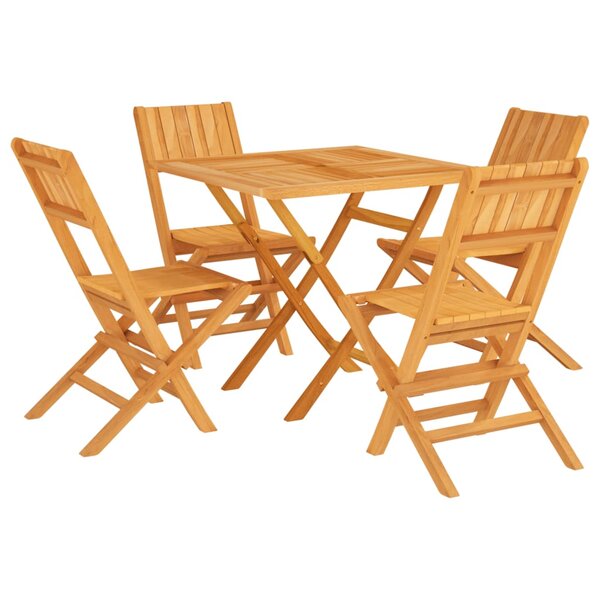 vidaXL Ensemble à manger de jardin 5 Pièces Bois de teck massif