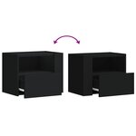 vidaXL Table de chevet murale noir 45x30x35 cm