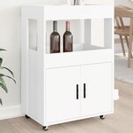 vidaXL Chariot de bar blanc 60x39 5x89 cm bois d'ingénierie