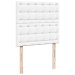 vidaXL Sommier à lattes de lit avec matelas Blanc 90x190 cm Similicuir