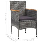vidaXL Ensemble à manger de jardin 11 Pièces résine tressée gris