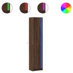 vidaXL Buffet haut LED chêne brun 41 5x32 5x200 cm bois d’ingénierie