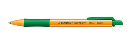 Stylo Bille Rétractable POINTBALL Tracé 0,5 mm Vert STABILO