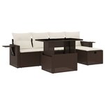 vidaXL Salon de jardin avec coussins 6 Pièces marron résine tressée
