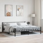 vidaXL Cadre de lit Noir Acier 200 x 200 cm