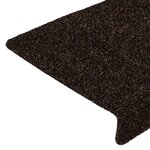 vidaXL Tapis d'escalier 15 Pièces Tissu aiguilleté 65x21x4 cm Marron