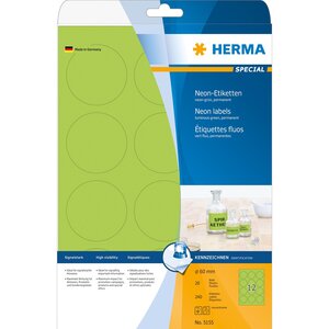Etiquettes universelles special, rond, 60 mm, vert herma