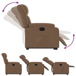 vidaXL Fauteuil inclinable électrique marron tissu