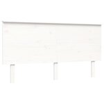 vidaXL Cadre de lit avec tête de lit blanc King Size bois massif