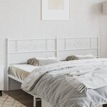 vidaXL Tête de lit métal blanc 193 cm