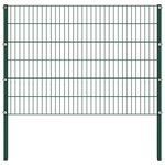 vidaXL Panneau de clôture avec poteaux Fer 1 7 x 1 2 m Vert