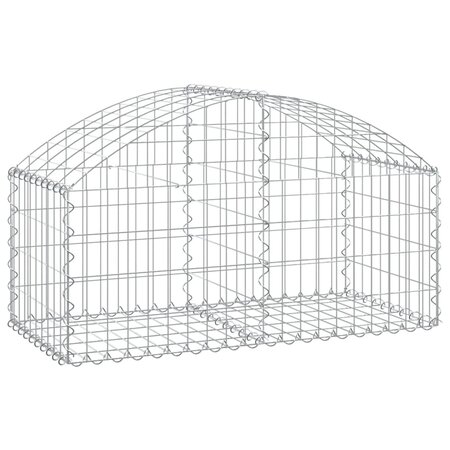 vidaXL Panier de gabions arqué 100x50x40/60 cm Fer galvanisé