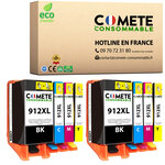 CARTOUCHE 912XL pack de 8 Compatibles avec HP -COMETE  Entreprise française