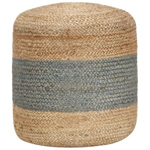 vidaXL Pouf fait à la main Vert olive 40 x 45 cm Jute