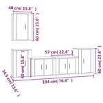 vidaXL Ensemble de meubles TV 5 Pièces Blanc brillant Bois d'ingénierie
