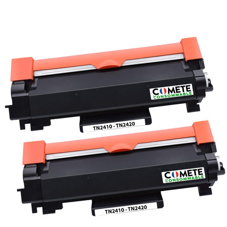 COMETE, Marque Française - TN2420 - 2 Toners compatibles avec Brother TN2420 (ou TN2410) - pour Toner Brother TN 2420 dcp-l2530dw ou Toner Brother mfc l2710dw ou Toner Brother hl-l2350dw