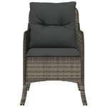 vidaXL Chaises de jardin avec coussins lot de 2 gris résine tressée