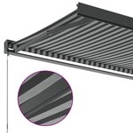 vidaXL Auvent rétractable anthracite et blanc 4x3 m tissu et aluminium