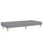 vidaXL Canapé-lit à 2 places avec repose-pied gris clair tissu