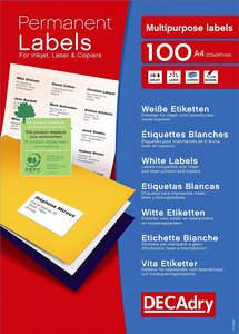 Boite 1400 etiquettes blanches multi-usage 99 1 x 38 1 mm Decadry By Apli