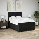 vidaXL Sommier à lattes de lit avec matelas Noir 140x190 cm Tissu