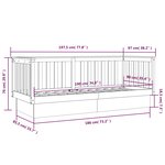 vidaXL Lit de jour Gris 90x190 cm Bois de pin massif